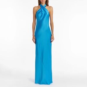 AMANDA UPRICHARD Jade Silk Maxi Dress
